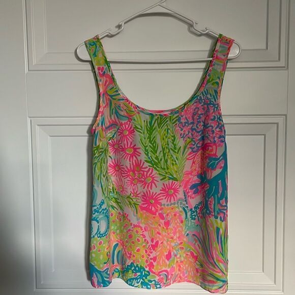Lilly Pulitzer Scoop Neck Silk Blouse - Picture 1 of 4